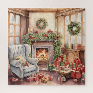 Vintage Wohnzimmer Weihnachtsgeschenke Kamin Puzzle