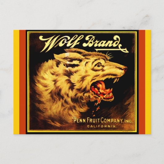 Vintage Wolf Brand Cali crate Postkarten (Vorderseite)