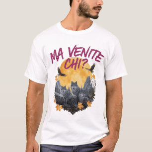 Vintage Wolf & Eagle Weiße Graphic T-Shirt