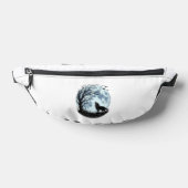 Vintage-Wolf-Heulender-Mond-Baum-Silhouette-Design Bauchtasche (Ablage )