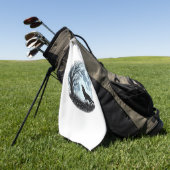 Vintage-Wolf-Heulender-Mond-Baum-Silhouette-Design Golfhandtuch (Gras)