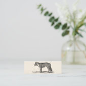 Vintage Wolf-Illustration - Schablone der Mini Visitenkarte (Stehend Vorderseite)