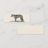 Vintage Wolf-Illustration - Schablone der Mini Visitenkarte (Vorne/Hinten)