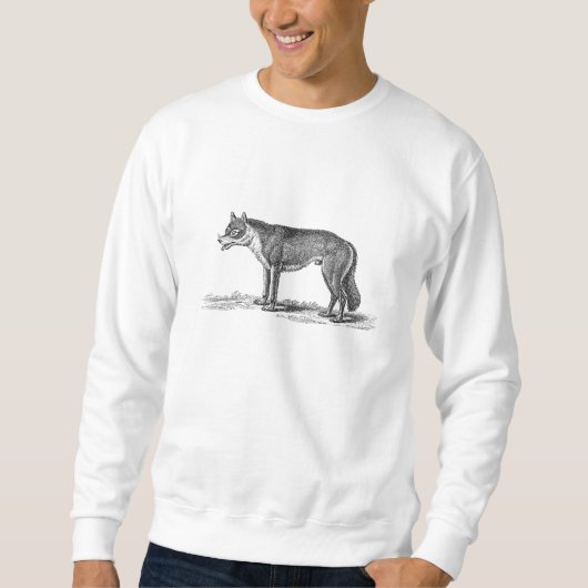 Vintage Wolf-Illustration - Schablone der Sweatshirt (Vorderseite)