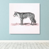 Vintage Wolf-Illustration - Wolfenvorlage aus dem Leinwanddruck (Insitu (Holzboden))