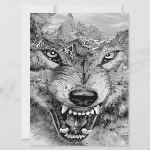 Vintage Wolf-Leinwand   Einzigartige Geschenkidee