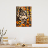 Vintage Wolf Portrait Poster (Küche)