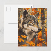 Vintage Wolf Portrait Postkarte (Vorne/Hinten)