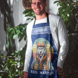 Vintage-Wolf-Ruhestandsgeschenke für Fischer-Vater Schürze