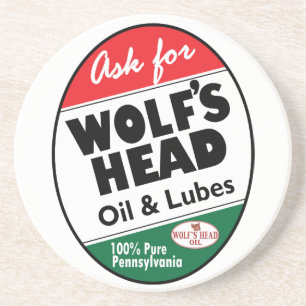 Vintage Wolfs Head Schild Sandstein Untersetzer