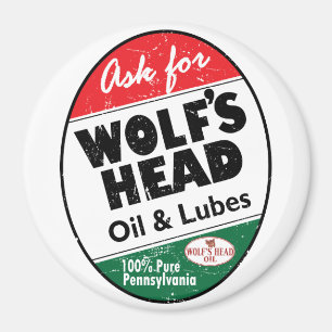 Vintage Wolfs Head verwittertes Schild Magnet