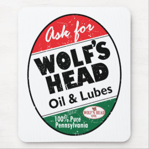 Vintage Wolfs Head verwittertes Schild Mousepad