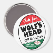 Vintage Wolfs Kopfschmerzzeichen Magnet (Vorderseite/Rückseite)