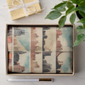 Vintage Wolkenkratzer Stadtbild-Dekoupage Seidenpapier (Geschenk)