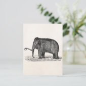 Vintage Wolle Mammoth Illustration Wollmammut Postkarte (Stehend Vorderseite)