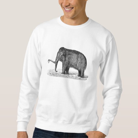 Vintage wolliges Mammut-Illustrations-Wooly Sweatshirt (Vorderseite)