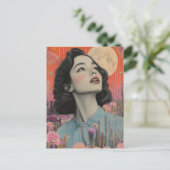 Vintage Woman in the Desert Postkarte (Stehend Vorderseite)