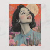 Vintage Woman in the Desert Postkarte (Vorderseite)
