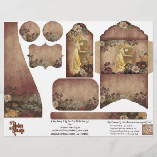 Vintage "Woman & Rose Junk Journal"-Ausschnitte