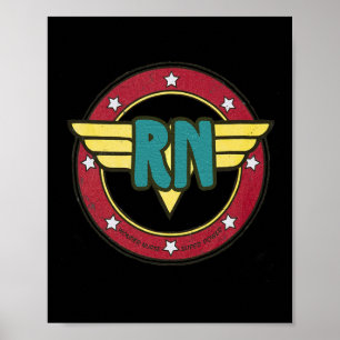 Vintage Wonder Krankenschwester Rn Superheldin Dis Poster