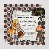 Vintage Wonderland Babydusche Einladung (Vorne/Hinten)