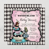 Vintage Wonderland Babydusche Einladung (Vorne/Hinten)