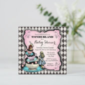 Vintage Wonderland Babydusche Einladung (Stehend Vorderseite)