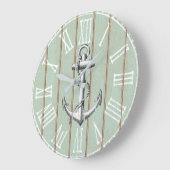 Vintage Wood Rustic Anchor Nautical Große Wanduhr (Winkel)