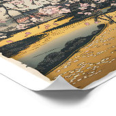 Vintage Woodblock Sakura Szene Poster (Ecke)