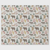Vintage Woodland Animals Kinderdusche Geschenkpapier (Flach)