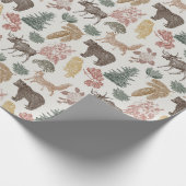 Vintage Woodland Animals Kinderdusche Geschenkpapier (Ecke)