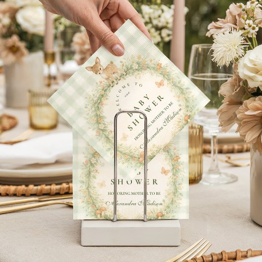 Vintage Woodland Deer Baby Shower Serviette