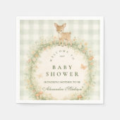 Vintage Woodland Deer Baby Shower Serviette (Vorderseite)