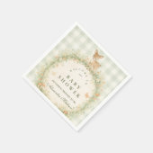 Vintage Woodland Deer Baby Shower Serviette (Ecke)