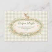 Vintage Woodland Deer Diapper Raffle Begleitkarte (Vorderseite)