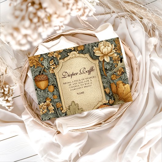 Vintage Woodland Floral Diapper Raffle Begleitkarte