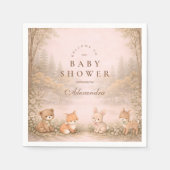 Vintage Woodland Forest Animals Baby Shower Serviette (Vorderseite)