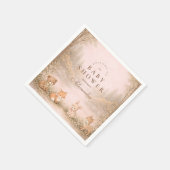 Vintage Woodland Forest Animals Baby Shower Serviette (Ecke)