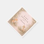 Vintage Woodland Forest Animals Baby Shower Serviette (Ecke)