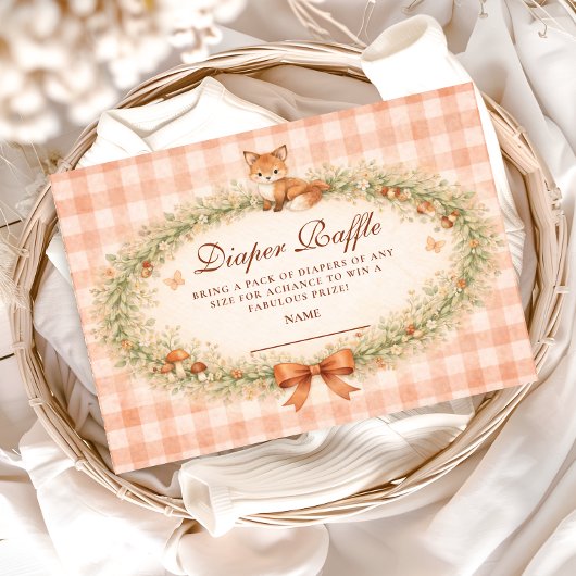 Vintage Woodland Fox Diapper Raffle Begleitkarte
