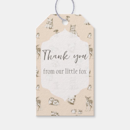 Vintage Woodland-Kleintiere Geschenkanhänger (Vorderseite)