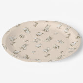 Vintage Woodland-Kleintiere Pappteller (Schrägansicht)