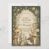 Vintage Woodland Mushroom Baby Shower Einladung (Vorderseite)