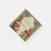 Vintage Woodland Mushroom Floral Baby Shower Serviette (Ecke)