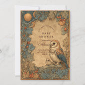 Vintage Woodland Owl Baby Shower Einladung (Vorderseite)