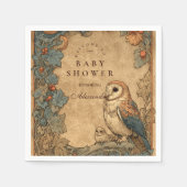 Vintage Woodland Owl Baby Shower Serviette (Vorderseite)