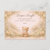 Vintage Woodland Teddy Diapper Raffle  Begleitkarte (Vorderseite)