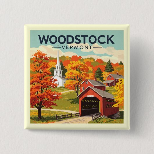 Vintage Woodstock Vermont Button (Vorderseite)
