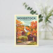 Vintage Woodstock Vermont Postkarte (Stehend Vorderseite)