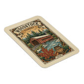Vintage Woodstock Vermont Travel Magnet (Rechte Seite)